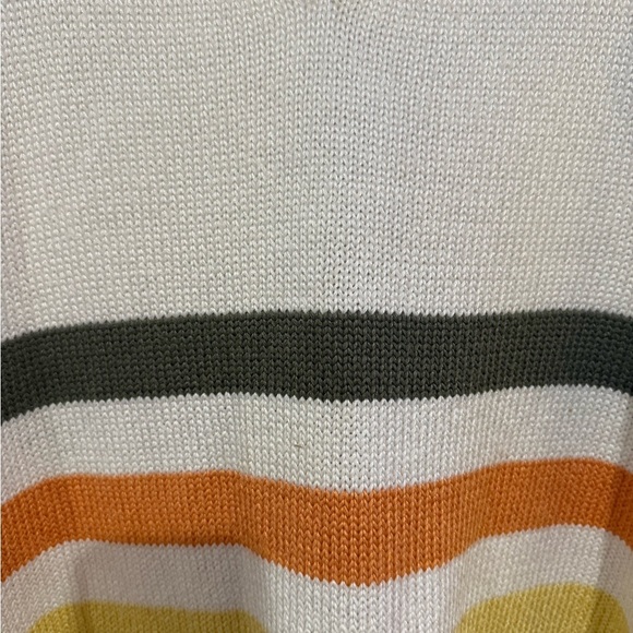 Striped Knit Tank Top in Cream, Orange, and Green - Picture 2 of 4